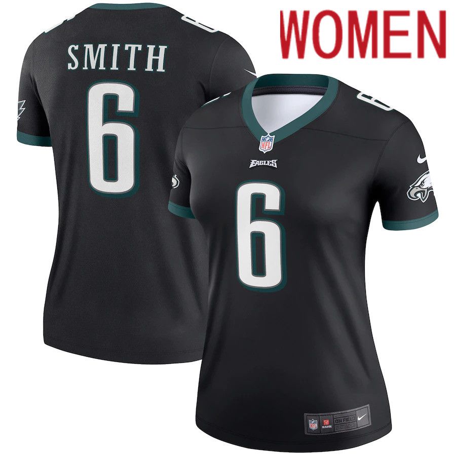 Women Philadelphia Eagles 6 DeVonta Smith Nike Black Legend NFL Jersey